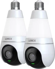 Lorex - 2K Wi-Fi Smart Lightbulb Camera (2-Pack) - White