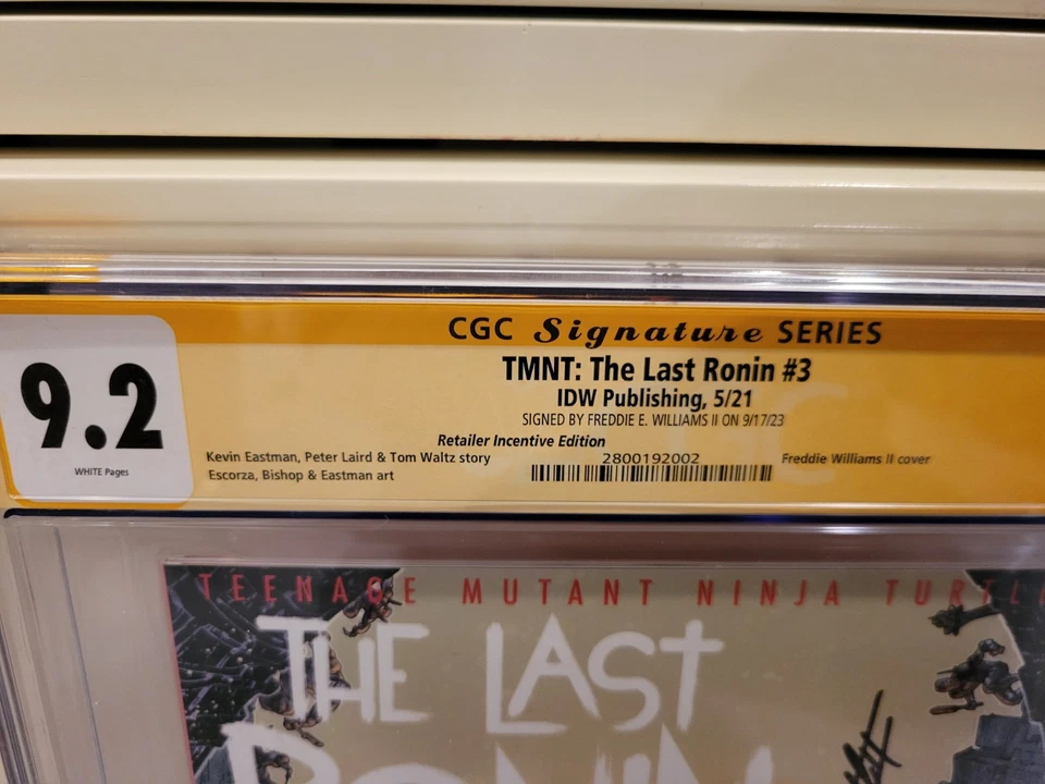 TMNT The Last Ronin #3 RI CGC SS 9.2 Freddie Williams II Cover Signed IDW - Image 2 of 2