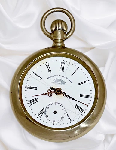 1900 Scarce American Waltham SOL 18s 7J OF Nickel Pocket Watch!