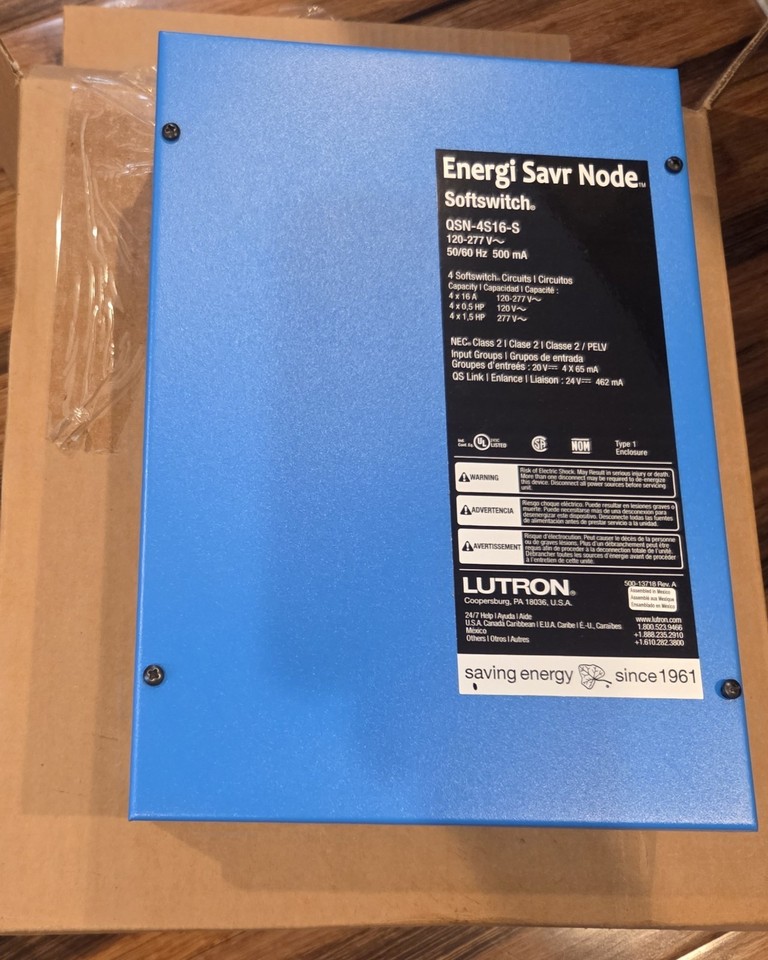 Lutron Softswitch QSN-4s16-S Energi Saver Node Panel 120-277V | eBay