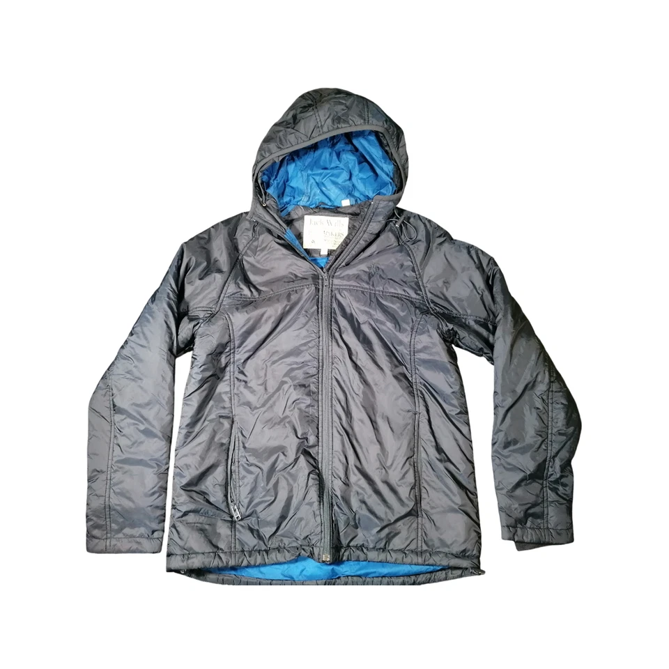 Jack Wills Manteau M Noir Bleu Veste Anorak Capuche Nylon Poche Zippée - Photo 1/4