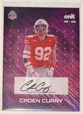 Caden Curry 2025 Onit Gravity Signature Auto 49/65 Ohio State Buckeyes Football