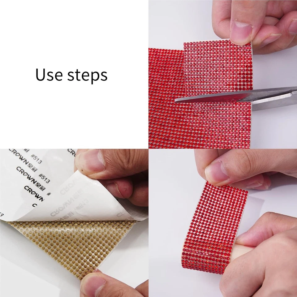 Hojas de diamantes de imitación de cristal brillante de 9,4 x 7,9 pulgadas autoadhesivas, diamantes de imitación brillantes Foto 3 de 4