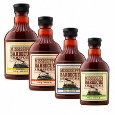 (10,79 EUR/l) Mississippi Barbecue-Saucen Probierpaket 4x 440ml
