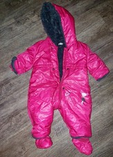 Catimini France Red Baby Hooded Padded Snowsuit Booties Size 6 months Boutique