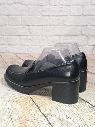 Vtg Y2K Lower East Side Black Bratz Chunky Platform Loafers Shoes Size 8 - Picture 8 of 12