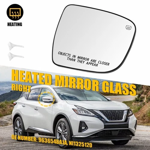 Mirror Glass Heated Right RH For 14-20 Nissan Rogue Pathfinder 15-23 Murano