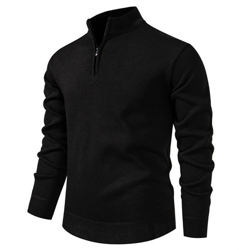 Men's Zipper Sweater Casual Knitted Pullover Warm Sweaters - Picture 16 of 21