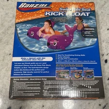 Banzai Swim Pals Seal Kick Float Inflatable Pool Float NEW In Box 43”