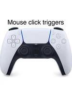 PS5 Controller With Mouse Click Triggers and Face Buttons