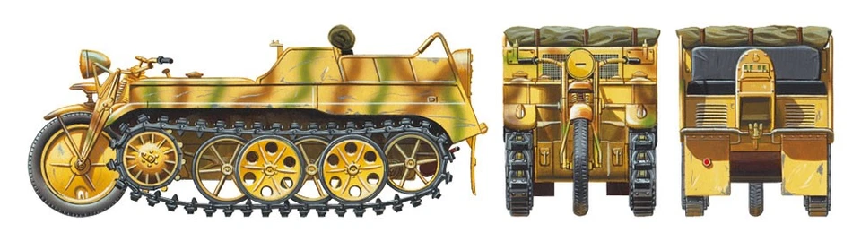 German Sd.Kfz.2 Kettenkraftrad (Mid-Production) Prodotto da Tamiya 35377 - Immagine 2 di 4