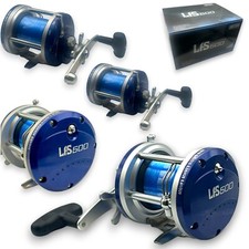 2 x LFS 500 Multiplier Sea Fishing Reel 20lb Blue line 1bb SALTWATER TROLLING