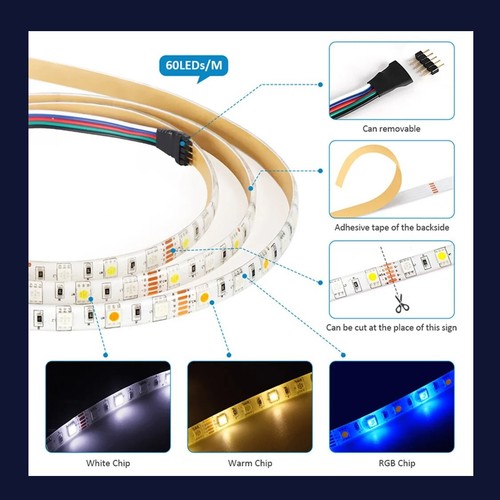 Wiif Controller 24KEY & 5050 RGBW/RGBWW 5M 300LED LED Light & DC12V Power supply - Picture 17 of 26