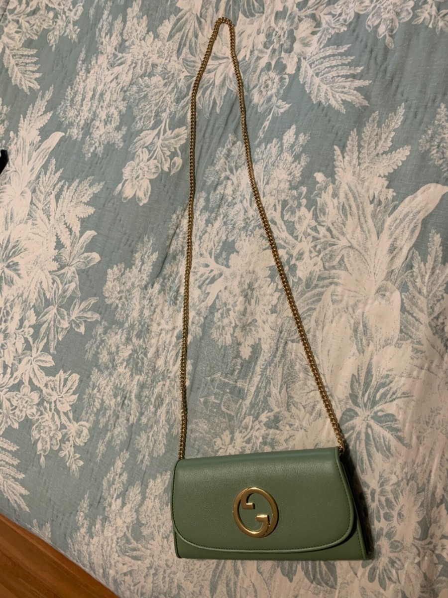 【モノグラムで可愛く♪】GUCCI BLONDIE 財布/ウォレット GUCCI BLONDIE CHAIN WALLET /CROSSBODY GREEN LEATHER NIB | eBay