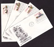 1977 Skilled Hands Revolutionary War Sc 1717-1720 FDCs with ArtCraft cachets