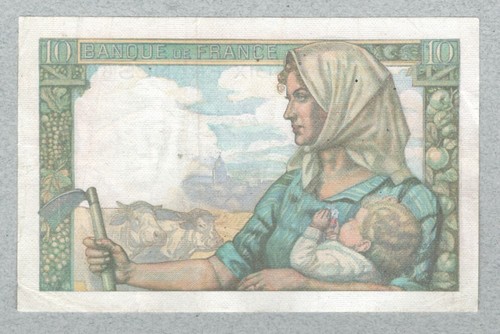 France 10 francs 11.09.1941, P99a, (770), (40) VF+ - Picture 2 of 2