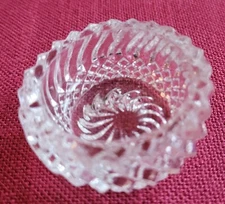 Vintage Open Salt-Jersey Swirl Windsor Glass circa 1886-1890, Clear