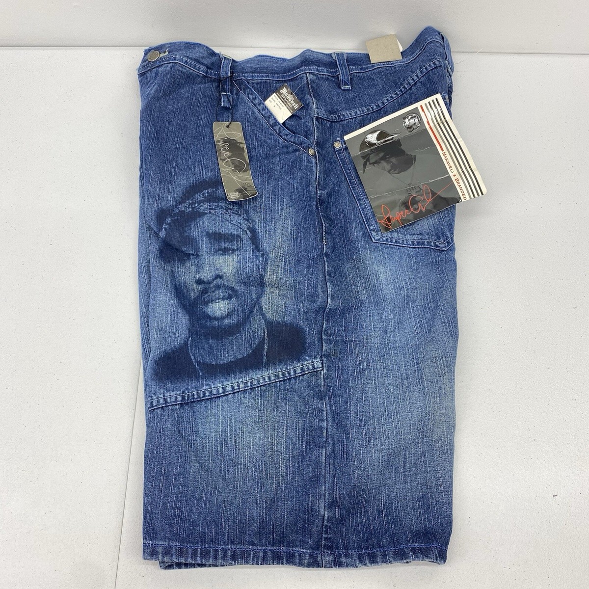 VTG Makaveli Shorts Men size 36x14 Jort Rap Hip Hop Tupac