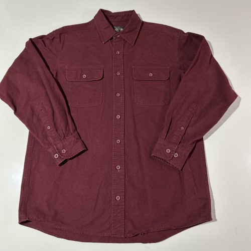 Red Head Heavyweight Shirt Men’s Large Tall LT Maroon Brushed Cotton Classic Fit - Picture 3 of 11