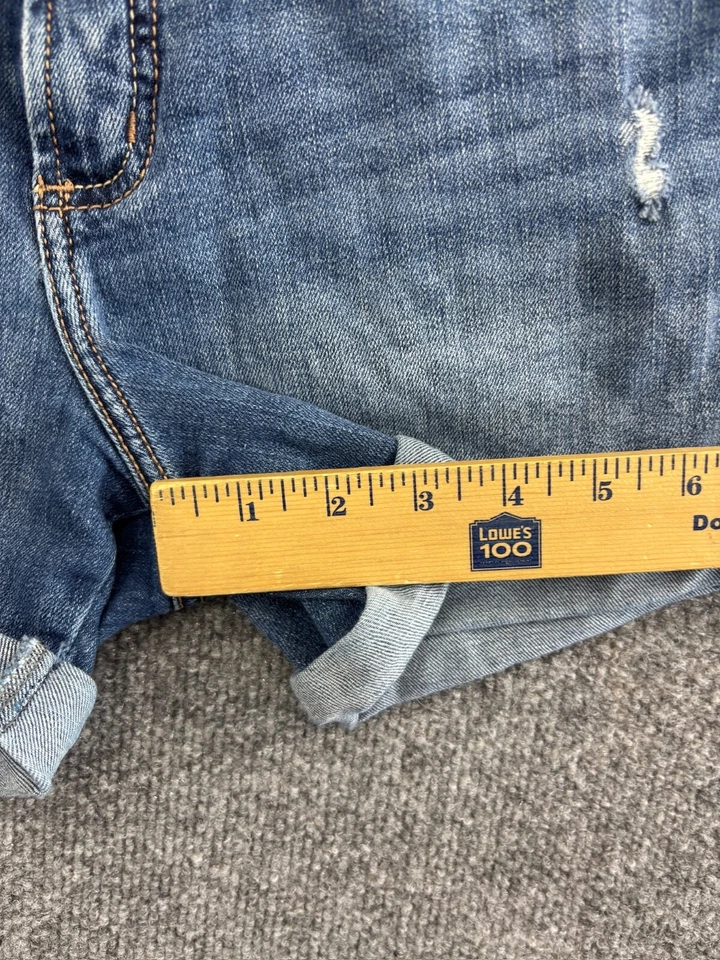 Pantalones Cortos Suki Plateados Jeans Para Mujer W25 x L4 Azul Denim Elastizados Desgastados Puños Foto 4 de 4