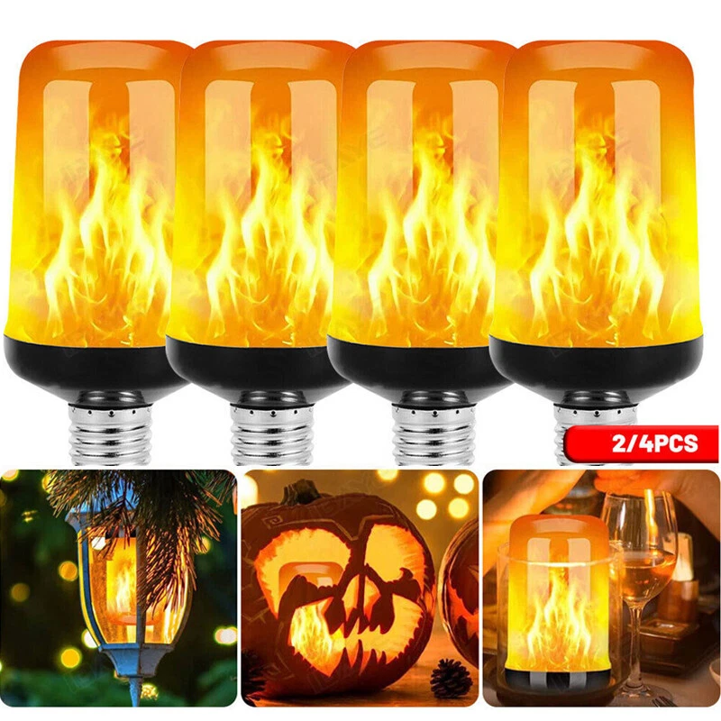 2/4er E27 LED Flamme Glühbirne Lampe Flacker Licht Flammeneffekt Feuer Birne - Bild 2 von 4