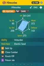 Pokemon Scarlet and Violet 6iv Shiny Max EV Hitmonlee
