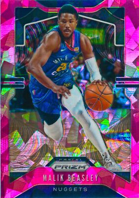 Malik Beasley 2019-20 Prizm Pink Cracked Ice Refractor Card #86