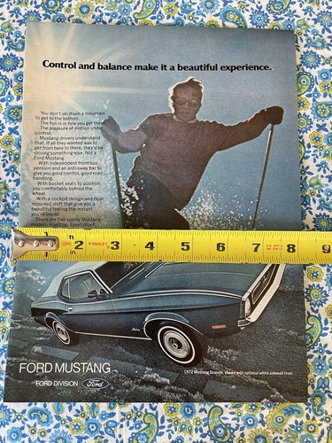 Vintage 1972 Ford Mustang Grande Print Ad - Picture 6 of 7