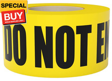 Caution Do Not Enter Tape 3 inch X 1000 feet   Bright Yellow with a Bold Black P