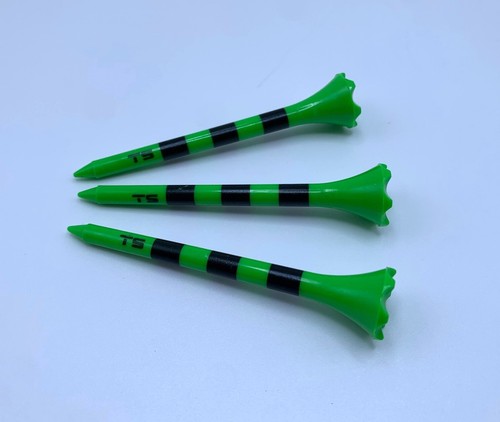 Golf Tees Truestrike 2 3/4 Green with Black Stripes Premium 2.75 Golf Tees - Picture 3 of 5