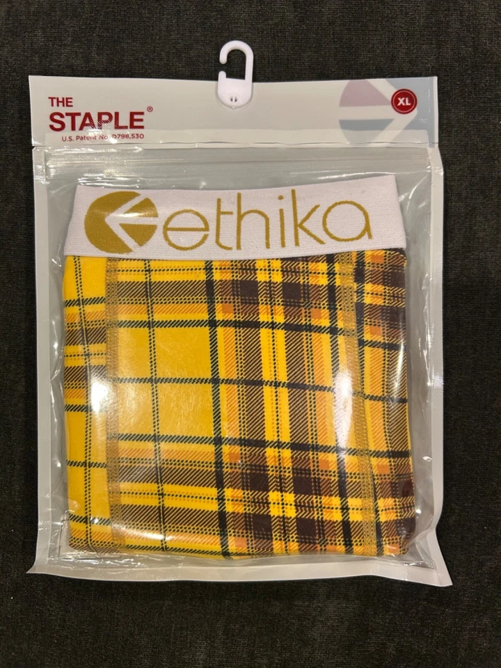 Ethika 男式平角内裤 - 黄色格子 | 经典格纹风格 — 第 2/2 张图片