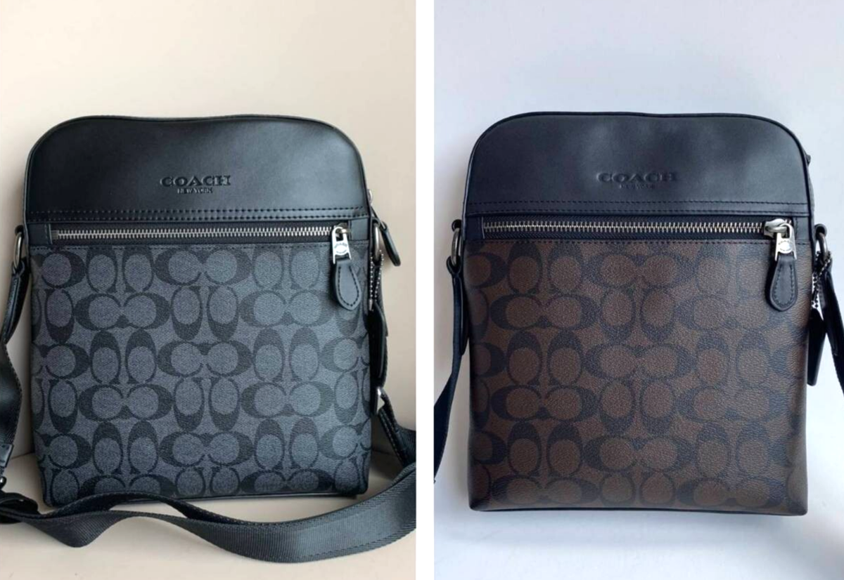 COACH 4010 Men's Houston Flight Bag Signature Canvas&Leather