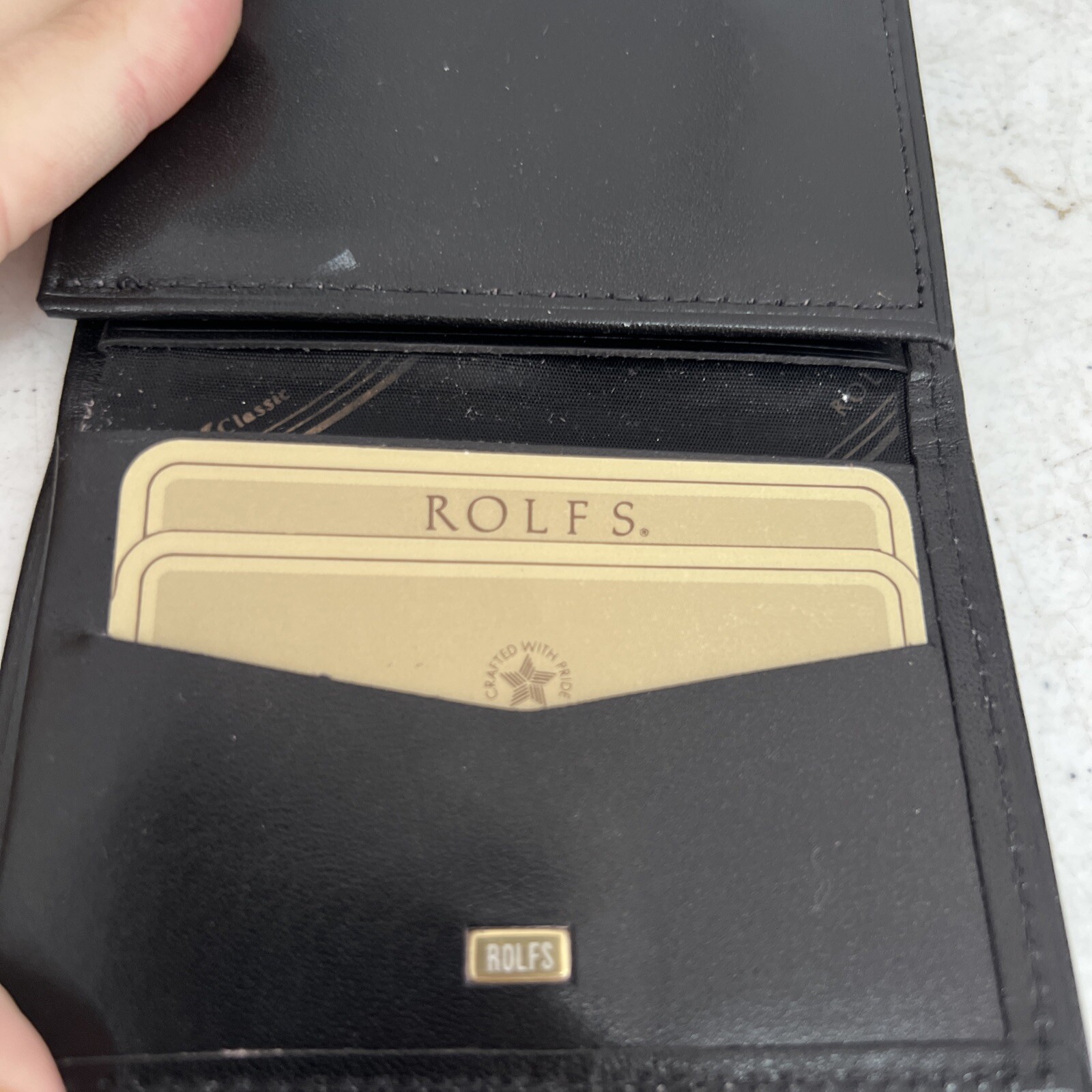 Rolfs Cowhide Mens Black Genuine Leather Wallet BiFold Credit Card