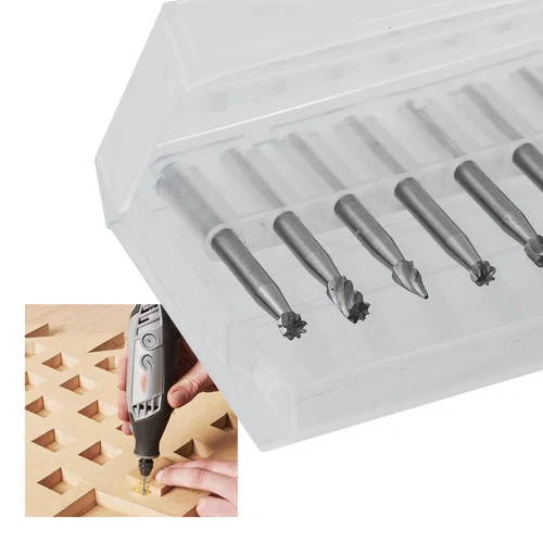 10tlg Frässtift HSS Fräsen Bohrer Set Für-Dremel Werkzeuge 1a Qualität Gravieren - Picture 6 of 8