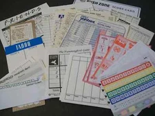 Vintage Game Score Papers 75pcs Paper Ephemera Score Sheets Junk Journal Supply