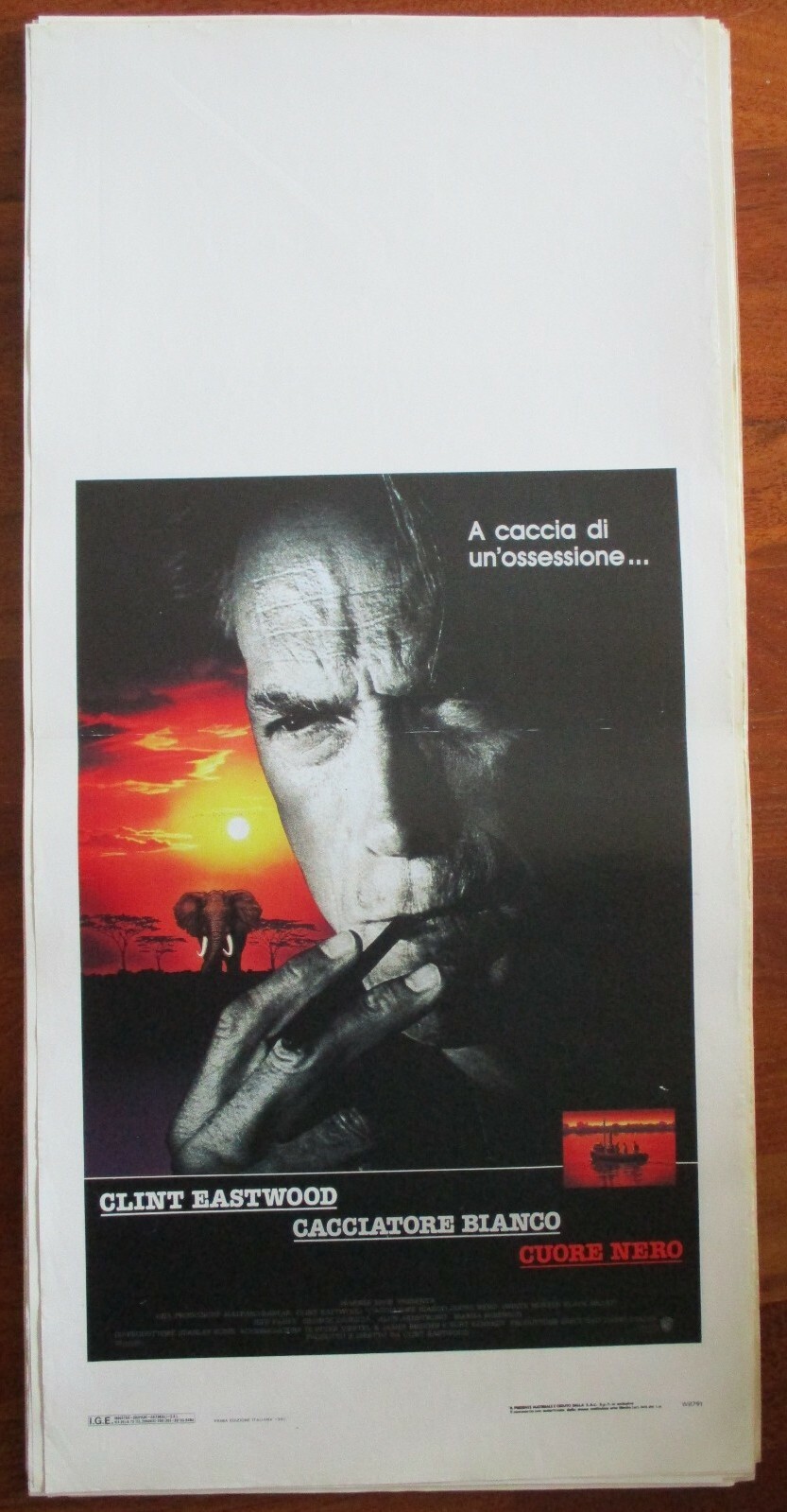 Locandina originale film Cacciatore bianco, cuore nero (1990) - Regia di Clint Eastwood