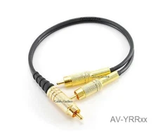 Single RCA Male to 2-RCA Male Gold-Plated Y-Splitter Cable