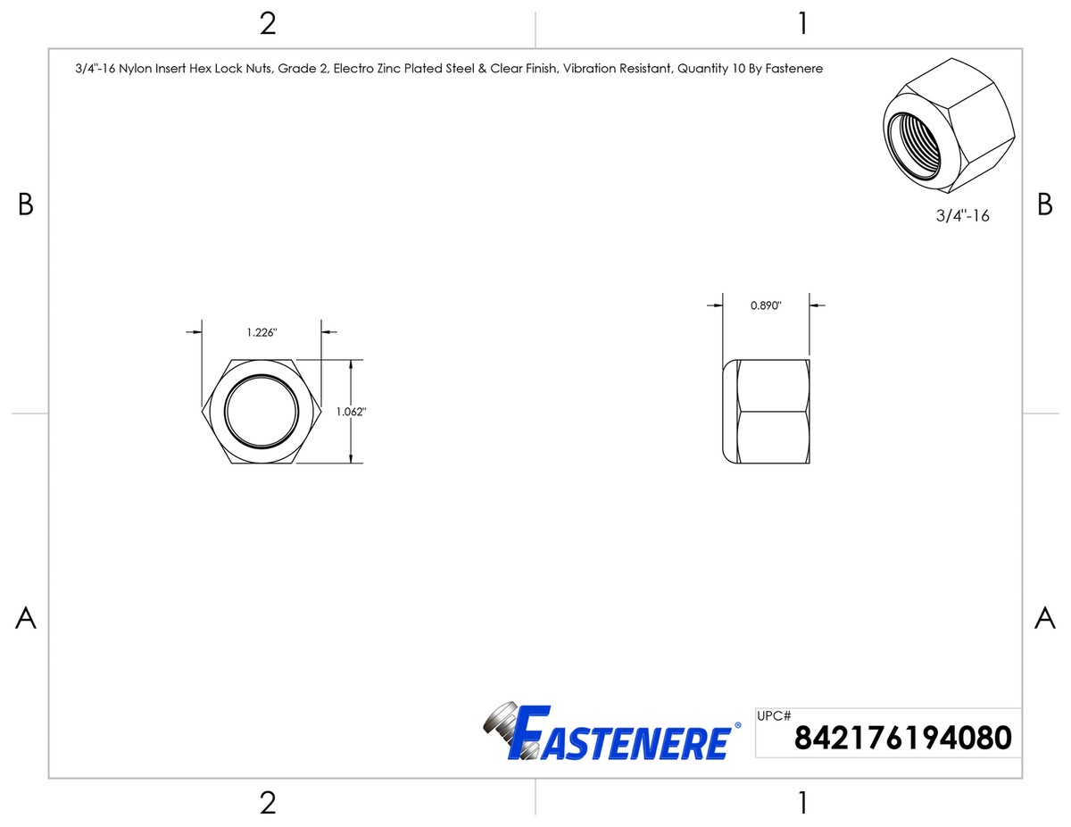 Dado Esagonale Autobloccante 5/16-18 UNC Grado 8 ( Grd. C) Giallo - Foto 7
