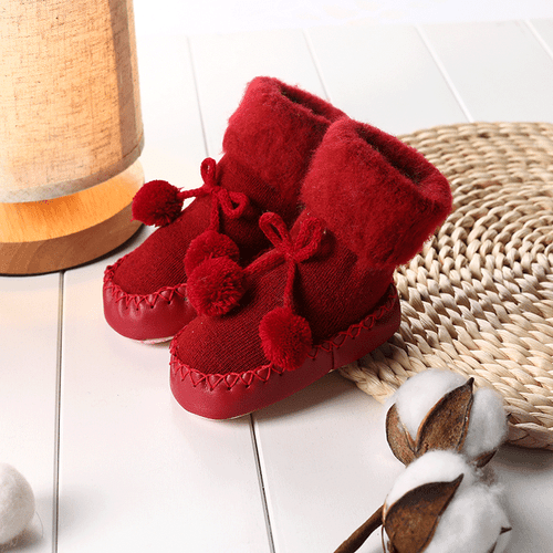 Kids Baby Girl Boy Toddler Antislip Slippers Socks Cotton Shoes Soft