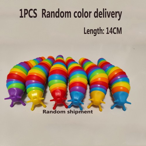 3D Slug Fidget Toy Colorful Slug Snail Toy Articulated Flexible All Ages Relief - Photo 21/32