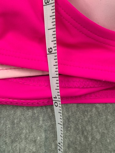 Mienqe Cross Front Silky Bikini Swimsuit Top Girls Medium Two Tone Pink Cute - Picture 13 of 14