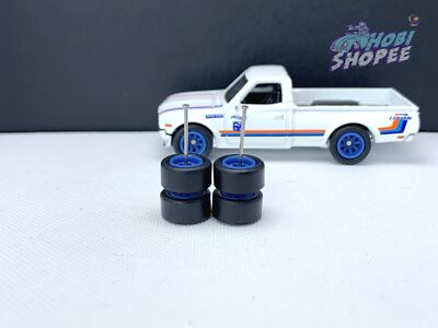 R334 Hot Wheels 1/64 Set Watanabe Blue 10mm Long, REAL RIDERS
