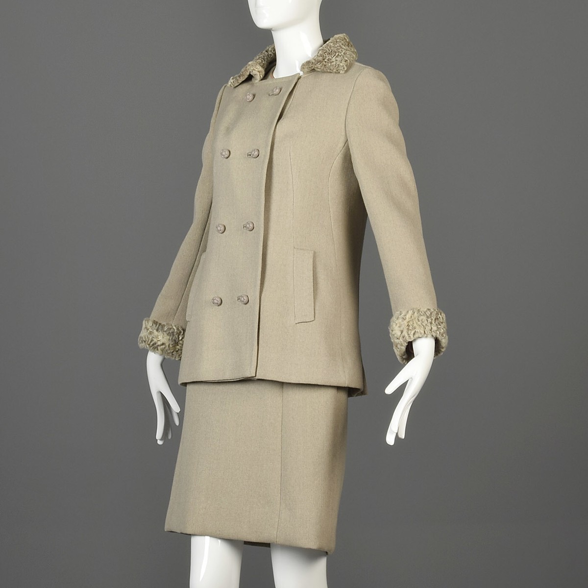 ジャケット・アウター epine volume wool tailored coat HIMONE Long Sleeve Button Coat for Women Turtleneck Knit