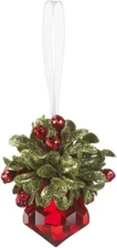 Ganz Kissing Krystals Acrylic Mistletoe Xmas Ornament - 2" Red - KK235