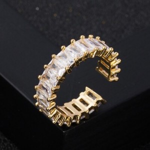 Authentic 18K Gold Plated Open Ring, CZ Adjustable link Ring One Piece JWYS09