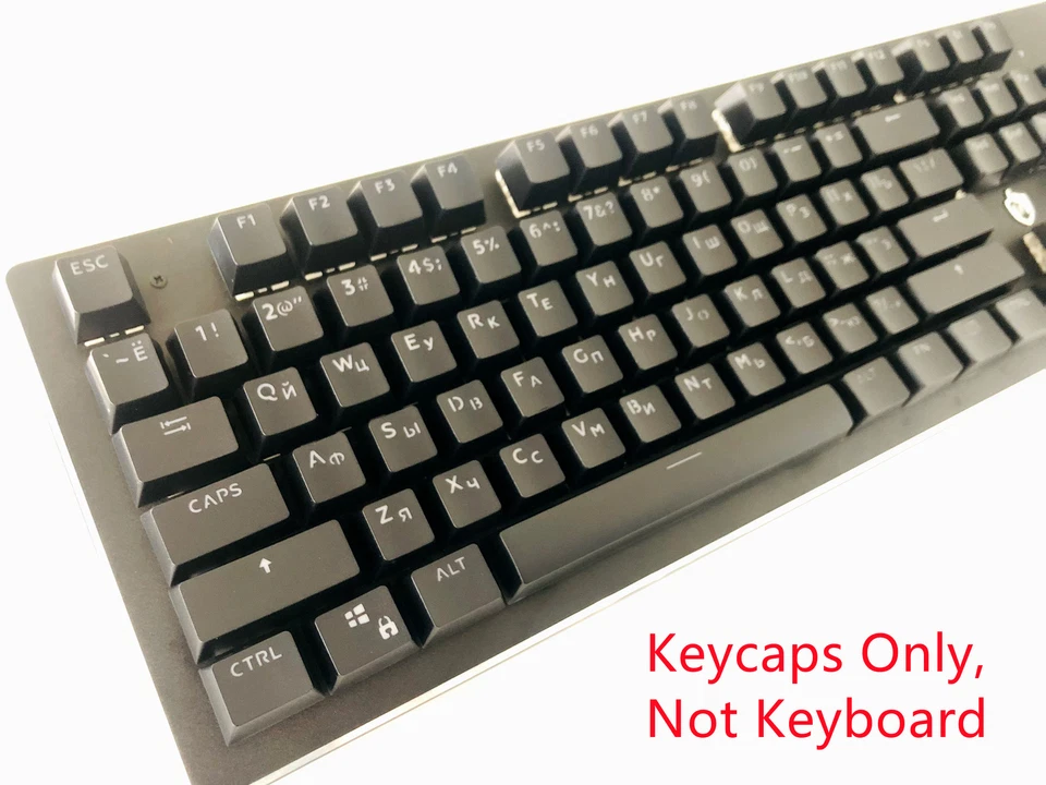 132 Keys Russian Backlit Keycaps Set Black OEM Keycap for MX Swittch Keyboards - Image 4 of 4