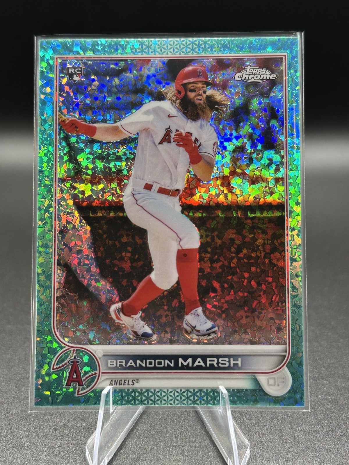Brandon Marsh 2022 Topps Chrome -  #133 Aqua Mini-Diamond Refractor /199 (RC)