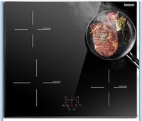 4 Zones Electric Induction Hob with Powerful Boost Function Built-in 59cm Black