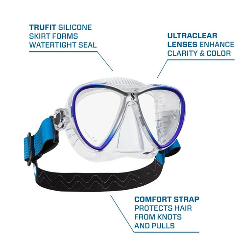 Scubapro Synergy Twin Trufit maschera subacquea lente trasparente basso volume ampia visione adatta - Foto 10 di 22