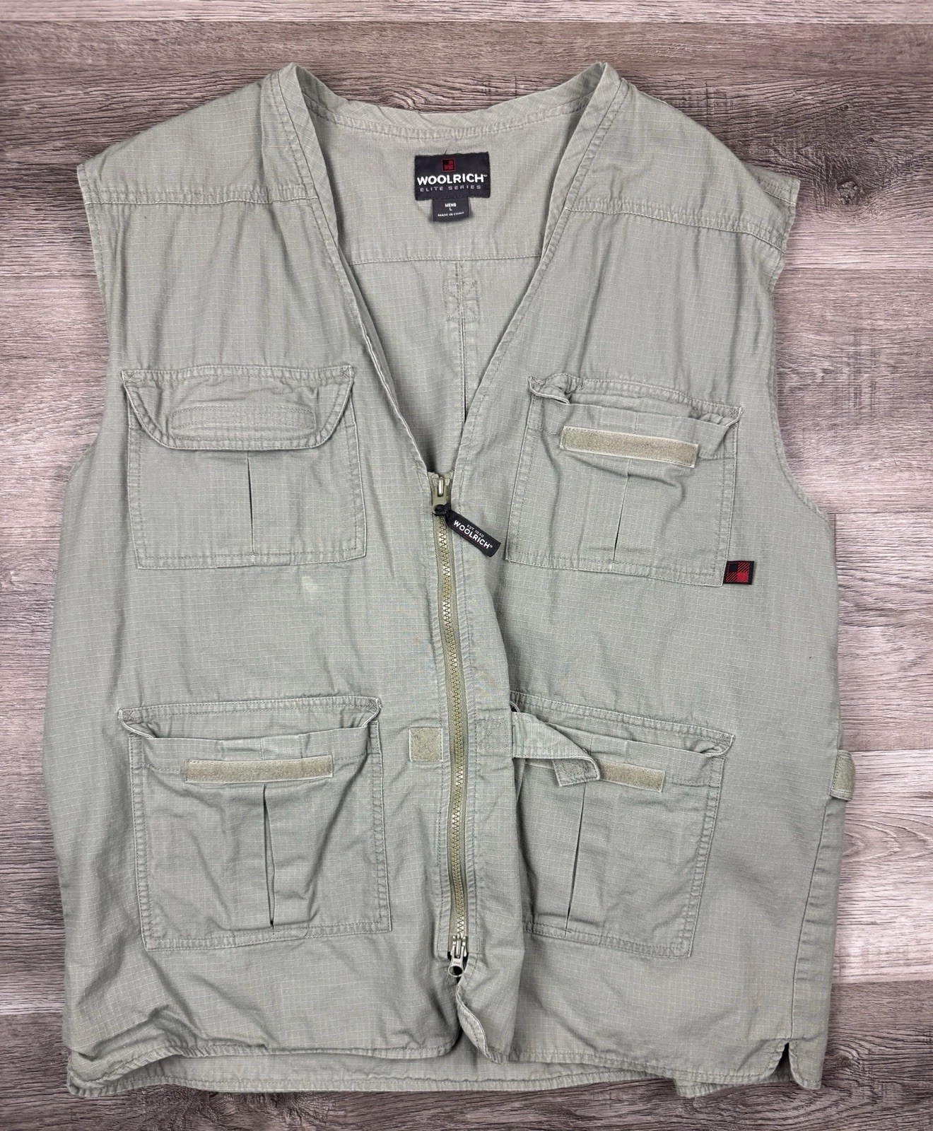 WOOLRICH Elite Series Tactical Mens Vest Size Large Sage Green Hunting Fishing